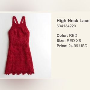 Xs Red dress. Hollister. New with tags